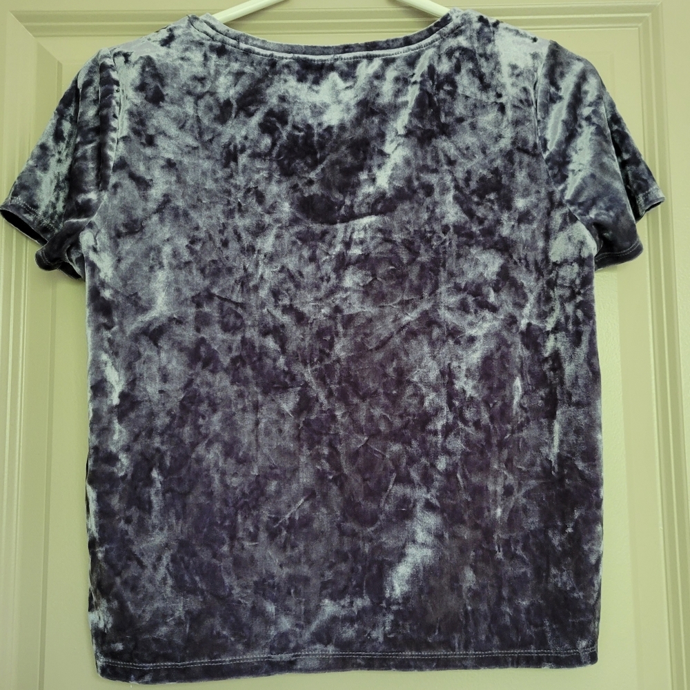 Blue Gray Velvet Shirt - Picture 3 of 6